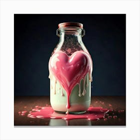 Firefly Heart Shaped Milk Bottle Dripping With Liquid Love 20726 (2) Canvas Print