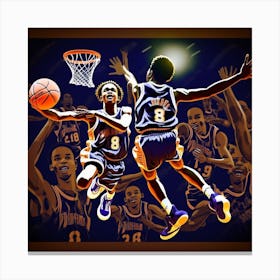 Basketball Players In Action 1 Canvas Print