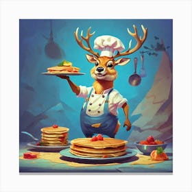 Chef Deer 14 Canvas Print