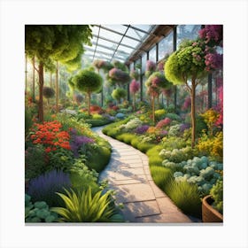 Garden In A Greenhouse art print Canvas Print