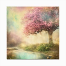 Pink Tree In The Forest Canvas Print
