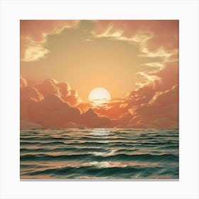 Sunset Over The Ocean Canvas Print