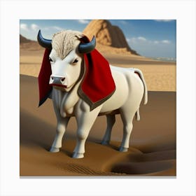 Toro Blanco Capa Roja Canvas Print