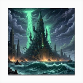 Pixel Art The Sunken City Canvas Print