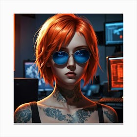 Girl With Tattoos 1 Canvas Print