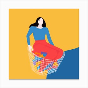 Woman In A Basket 15 Canvas Print