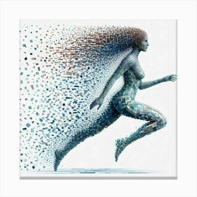 Abstract Woman Running Canvas Print