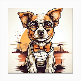 Dog With Glasses Canvas Print