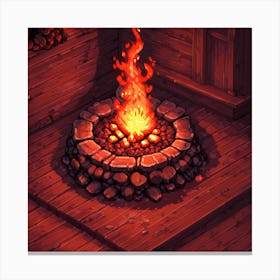 Pixel Fire Pit 1 Canvas Print