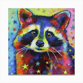 Raccoon With Stars Canvas Print