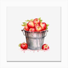 Apples In A Bucket 4 Canvas Print