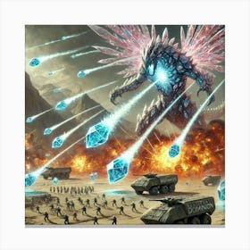 Crystal Wyrms Targeting Martian Formations Canvas Print