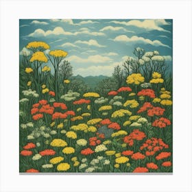 Silent Spring Garden Flowers Art Print 3 Canvas Print