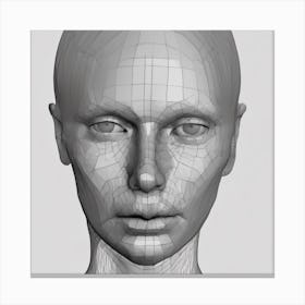 3d Model Of A Woman'S Head Canvas Print