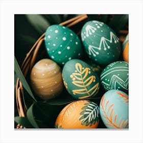 Easter Eggs In A Basket 1 Canvas Print