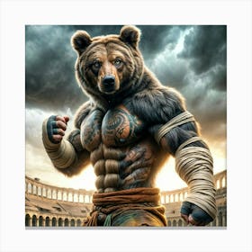 Bear In The Arena Canvas Print