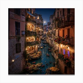 Venice At Night Canvas Print