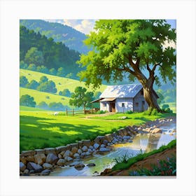 House In The Countryside 4 Canvas Print