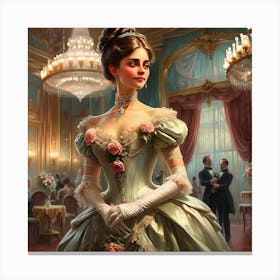 Lady In A Ball Gown Canvas Print