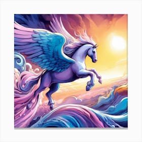 Rainbow Unicorn Painting Canvas Print