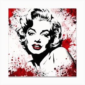 Marilyn Monroe Portrait Ink Painting (29) Canvas Print