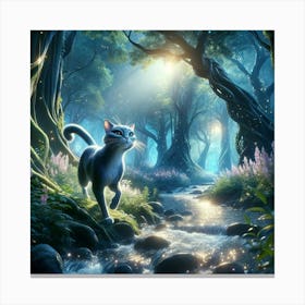 Cat In The Forest Canvas Print