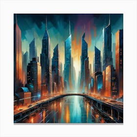 Futuristic Cityscape 11 Canvas Print