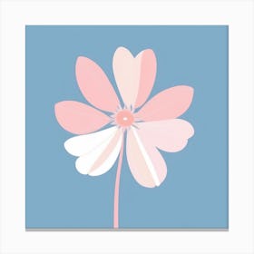 A White And Pink Flower In Minimalist Style Square Composition 171 Canvas Print