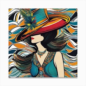 Lady In A Hat 2 Canvas Print