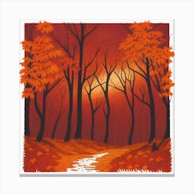 Autumn Forest ai art Canvas Print
