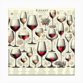 Elegant Wine Glasses Canvas Print