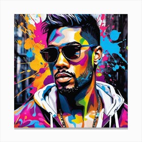 Colorful Man With Sunglasses Canvas Print