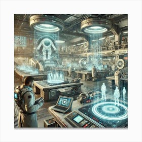 A Highly Detailed Scene Showing The Scientific Dir Canvas Print