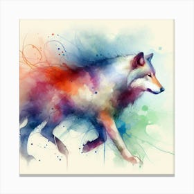 Watercolor Wolf 6 Canvas Print