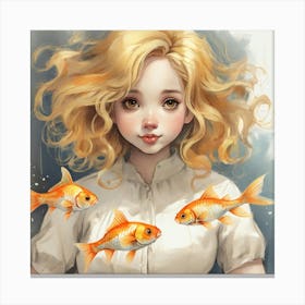 Goldfish Girl Canvas Print