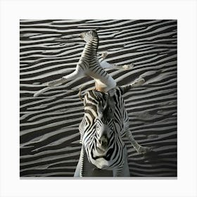 Firefly Zebra, Optical, Illusion, Black, White, Stripes, Horizontal, Mesmerizing, Captivating, Backd (9) Canvas Print