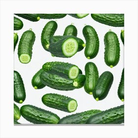 Cucumbers On A White Background 2 Canvas Print
