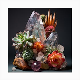 Succulents and Stones 14 Canvas Print