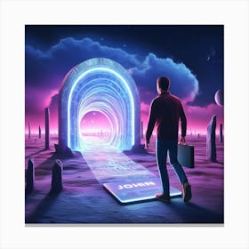 Futuristic Man In Space Canvas Print