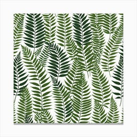 Seamless Pattern With Fern Leaves Canvas Print