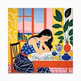 Woman Reading 6 Canvas Print