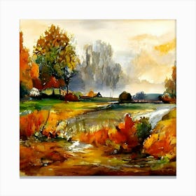 Autumn Landscape Painting Canvas Print