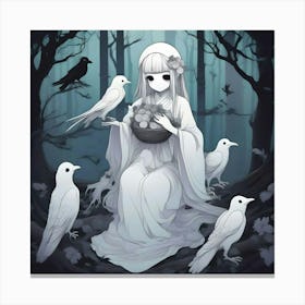 Manga Crows Canvas Print