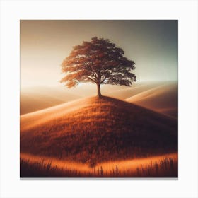 Lone Tree On A Hill 1 Canvas Print