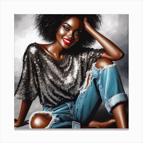 Afro Girl 69 Canvas Print