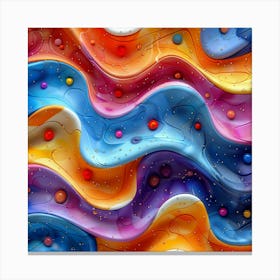 Abstract Colorful Wavy Background 3 Canvas Print