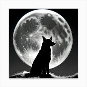 Lunar Border Collie Canvas Print