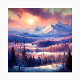 Sunset In The Mountains 3 Canvas Print