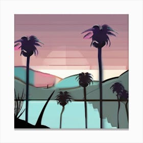 Palm Trees At Sunset 2 Canvas Print