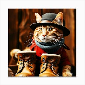 Cat In Boots Canvas Print